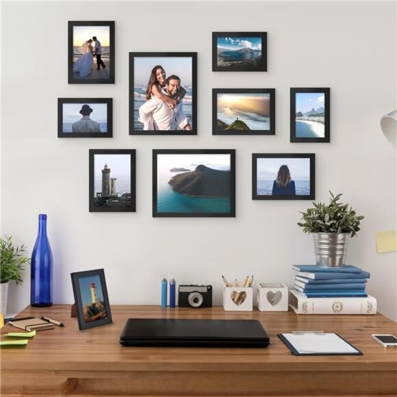 10 Pack Picture Frames Set, Gallery Wall Frame Set for Wall Mounting - Picture 4 of 7